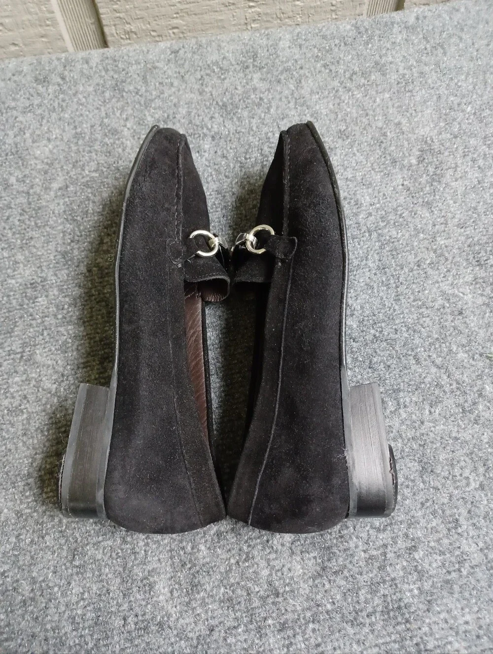 Stuart Weitzman Hardrock Suede Loafers Size 7.5 N Women Shoes Color Black